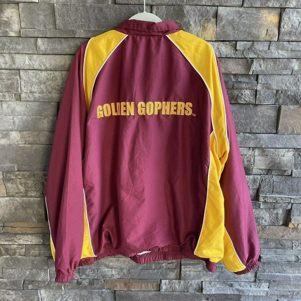 58 Sports Vintage Golden Gophers Lined Pullover 1/4 Zip‎ Wind Breaker Size 3XL - Picture 2 of 4